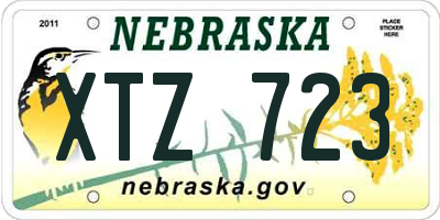 NE license plate XTZ723