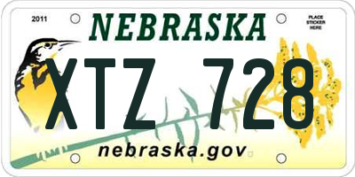 NE license plate XTZ728