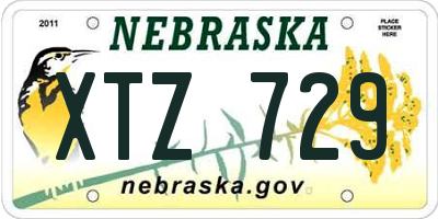 NE license plate XTZ729
