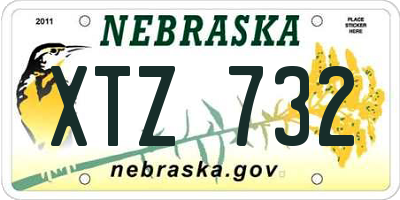 NE license plate XTZ732