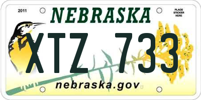 NE license plate XTZ733