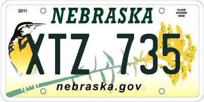 NE license plate XTZ735