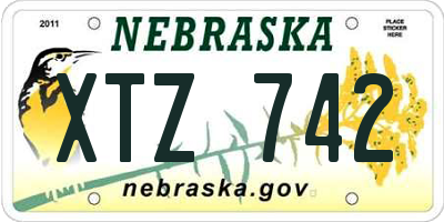 NE license plate XTZ742