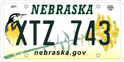 NE license plate XTZ743