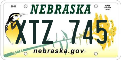 NE license plate XTZ745