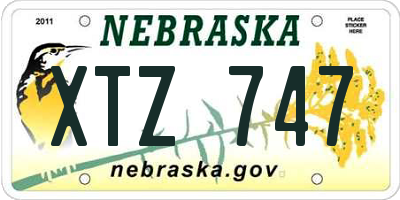 NE license plate XTZ747