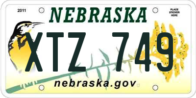 NE license plate XTZ749