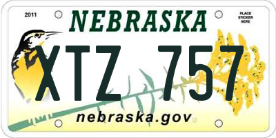 NE license plate XTZ757