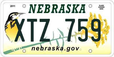 NE license plate XTZ759