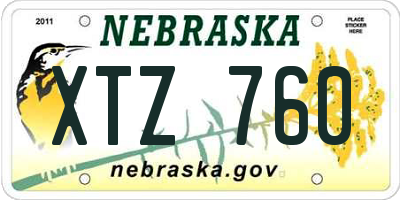 NE license plate XTZ760