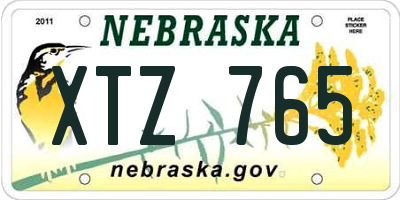 NE license plate XTZ765