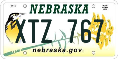 NE license plate XTZ767
