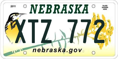 NE license plate XTZ772