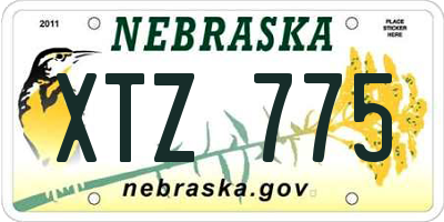 NE license plate XTZ775