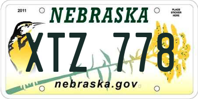 NE license plate XTZ778