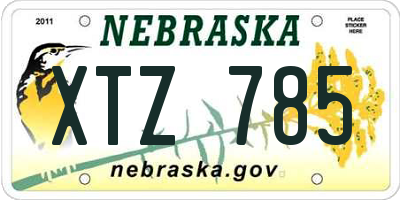 NE license plate XTZ785