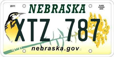 NE license plate XTZ787