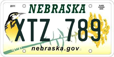NE license plate XTZ789