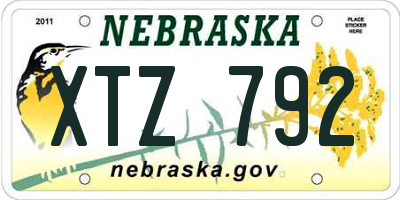 NE license plate XTZ792