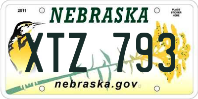 NE license plate XTZ793