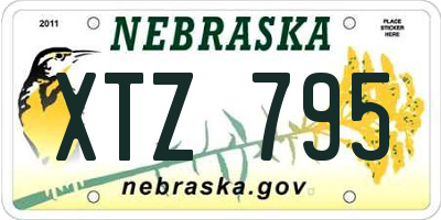 NE license plate XTZ795