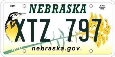 NE license plate XTZ797