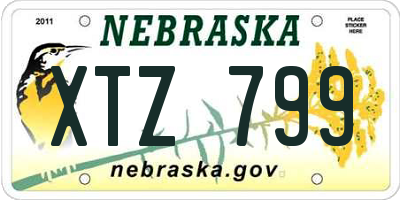 NE license plate XTZ799