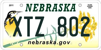 NE license plate XTZ802