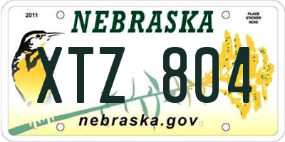 NE license plate XTZ804