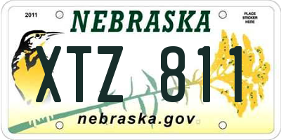 NE license plate XTZ811