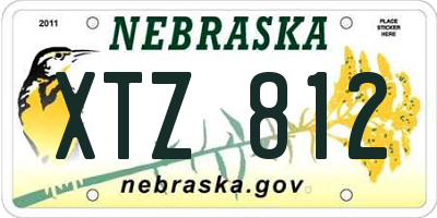 NE license plate XTZ812