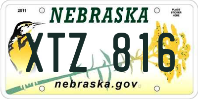 NE license plate XTZ816