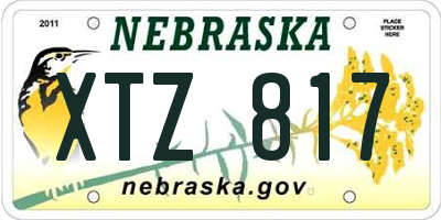 NE license plate XTZ817