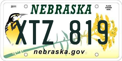 NE license plate XTZ819