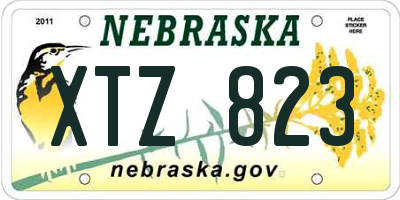 NE license plate XTZ823