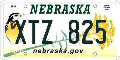 NE license plate XTZ825