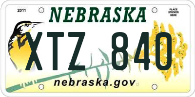 NE license plate XTZ840