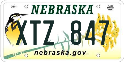 NE license plate XTZ847