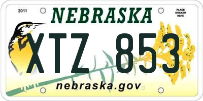 NE license plate XTZ853