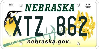 NE license plate XTZ862