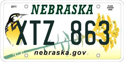 NE license plate XTZ863