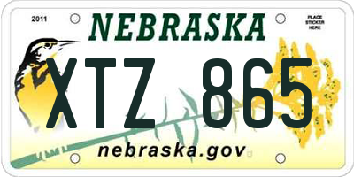 NE license plate XTZ865
