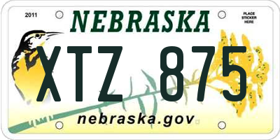 NE license plate XTZ875