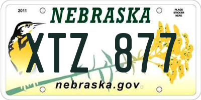NE license plate XTZ877