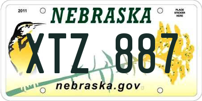 NE license plate XTZ887