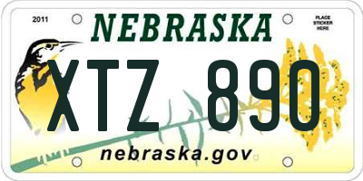 NE license plate XTZ890