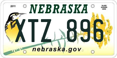 NE license plate XTZ896