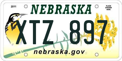 NE license plate XTZ897