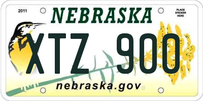 NE license plate XTZ900