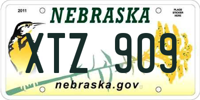 NE license plate XTZ909